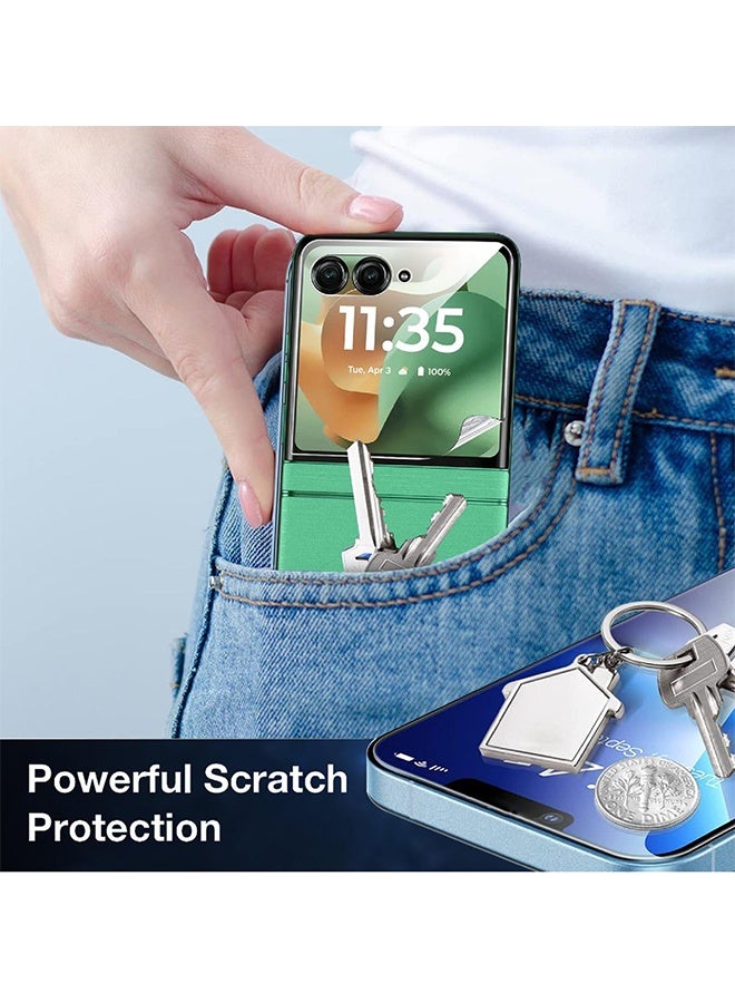 واقي شاشة يونيفرسال لهاتف موتورولا رازر 60 و50 (قطعتان أماميتان + قطعتان خارجيتان)، شفاف عالي الدقة، مقاوم للخدش، تغطية كاملة، مصنوع من مادة TPU عالية الدقة وناعمة. - view 4