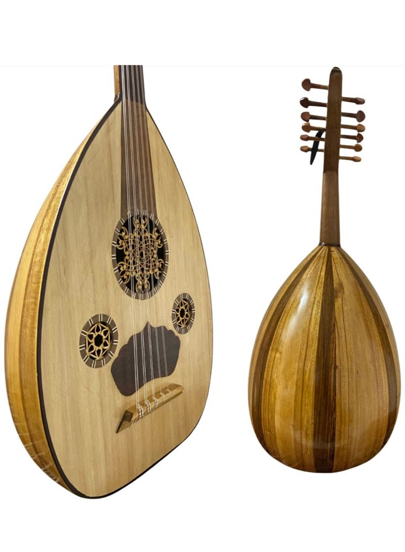 hoormusic Arabic Oud music instrument for beginners made by shriff hajaj with bag and picks  - Image 1