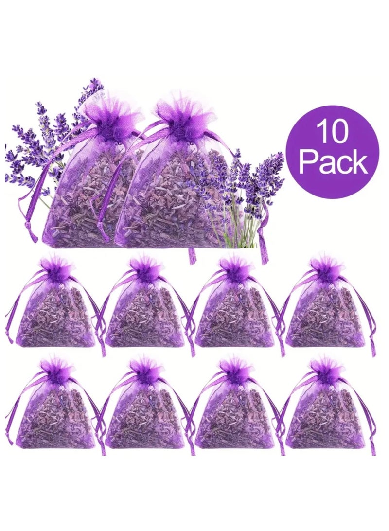 كلين ويف 10 قطع أكياس لافندر – أكياس زهور فرنسية طبيعية مجففة للأدراج والخزائن وخزائن الملابس – مجموعة أكياس عطر طويلة الأمد للمنزل والسيارة والمكتب – علاج عطري مريح وفكرة هدية - Image 1
