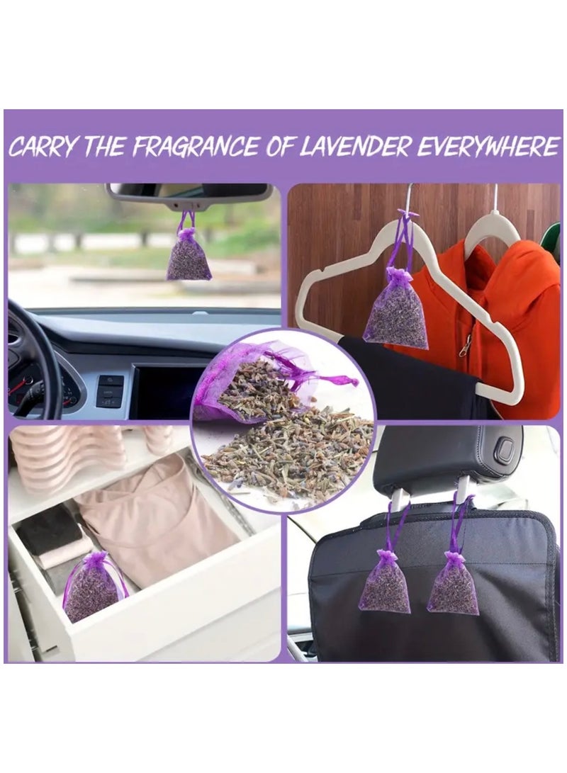 كلين ويف 10 قطع أكياس لافندر – أكياس زهور فرنسية طبيعية مجففة للأدراج والخزائن وخزائن الملابس – مجموعة أكياس عطر طويلة الأمد للمنزل والسيارة والمكتب – علاج عطري مريح وفكرة هدية - Image 2