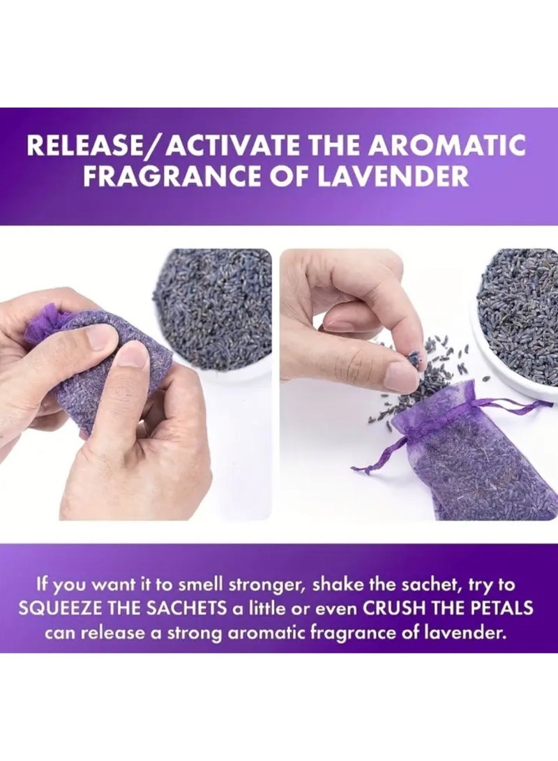 كلين ويف 10 قطع أكياس لافندر – أكياس زهور فرنسية طبيعية مجففة للأدراج والخزائن وخزائن الملابس – مجموعة أكياس عطر طويلة الأمد للمنزل والسيارة والمكتب – علاج عطري مريح وفكرة هدية - Image 3