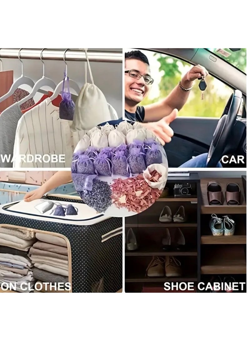 كلين ويف 10 قطع أكياس لافندر – أكياس زهور فرنسية طبيعية مجففة للأدراج والخزائن وخزائن الملابس – مجموعة أكياس عطر طويلة الأمد للمنزل والسيارة والمكتب – علاج عطري مريح وفكرة هدية - Image 4