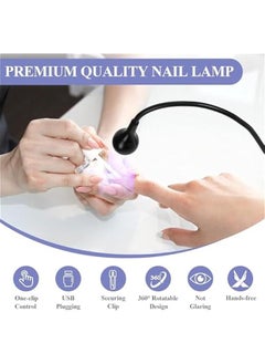 HOOKOR UV LED Nail Lamp,Mini Led Nail Lamp Gel X Lamp for Nails with Securing Clip Rotatable Led Light for Nails for Curing Gel Polish U V Nail Gels Manicure Home DIY  - Image 3