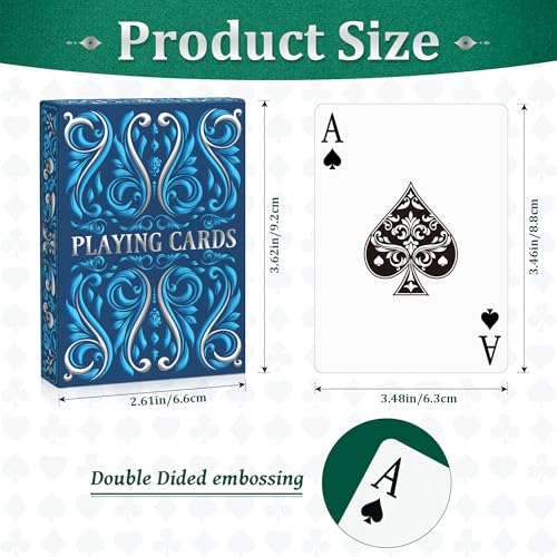 Wkchxd Playing Cards 2 Pack Deck of Cards Standard Playing Cards for Adult Premium Poker Card Set Deck of Playing Card for BlackjackEuchreCanastaFamily Game NightParty Games Navy Blue - Image 5
