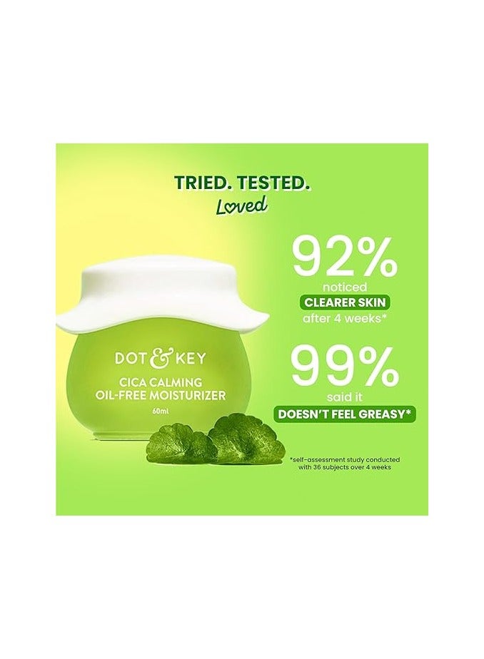 Dot & Key Cica + Niacinamide Oil-Free Face Moisturizer For Calm, Acne Free Hydrated Skin Fades Acne Scars & Dark Spots, Soothes Redness & Irritation | For Oily, Acne Prone & Sensitive Skin | 60Ml - Image 4