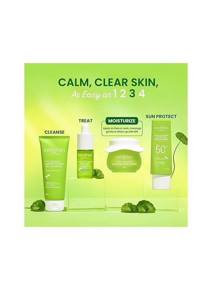Dot & Key Cica + Niacinamide Oil-Free Face Moisturizer For Calm, Acne Free Hydrated Skin Fades Acne Scars & Dark Spots, Soothes Redness & Irritation | For Oily, Acne Prone & Sensitive Skin | 60Ml - Image 5