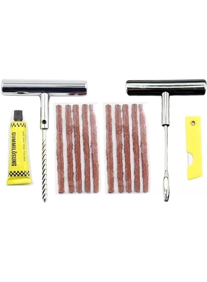 KASTWAVE Tire Repair Kit Tools, Heavy Duty Tire Plug Kit, Universal Tire Patch Kit, Essential Tire Repair Kit For Flat Tire Punctures Repair, For Car Motorcycle Truck Tractor Trailer Rv Atv