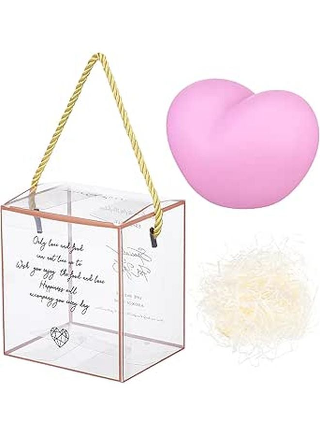 Large Pink PVC Heart Night Light With Rattan Base For Bedroom Nursery Valentine Decor - Image 1