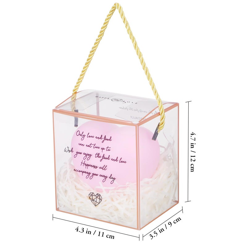 Large Pink PVC Heart Night Light With Rattan Base For Bedroom Nursery Valentine Decor - Image 3