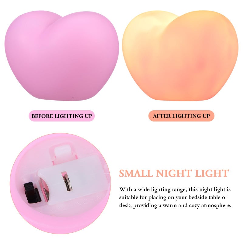 Large Pink PVC Heart Night Light With Rattan Base For Bedroom Nursery Valentine Decor - Image 5