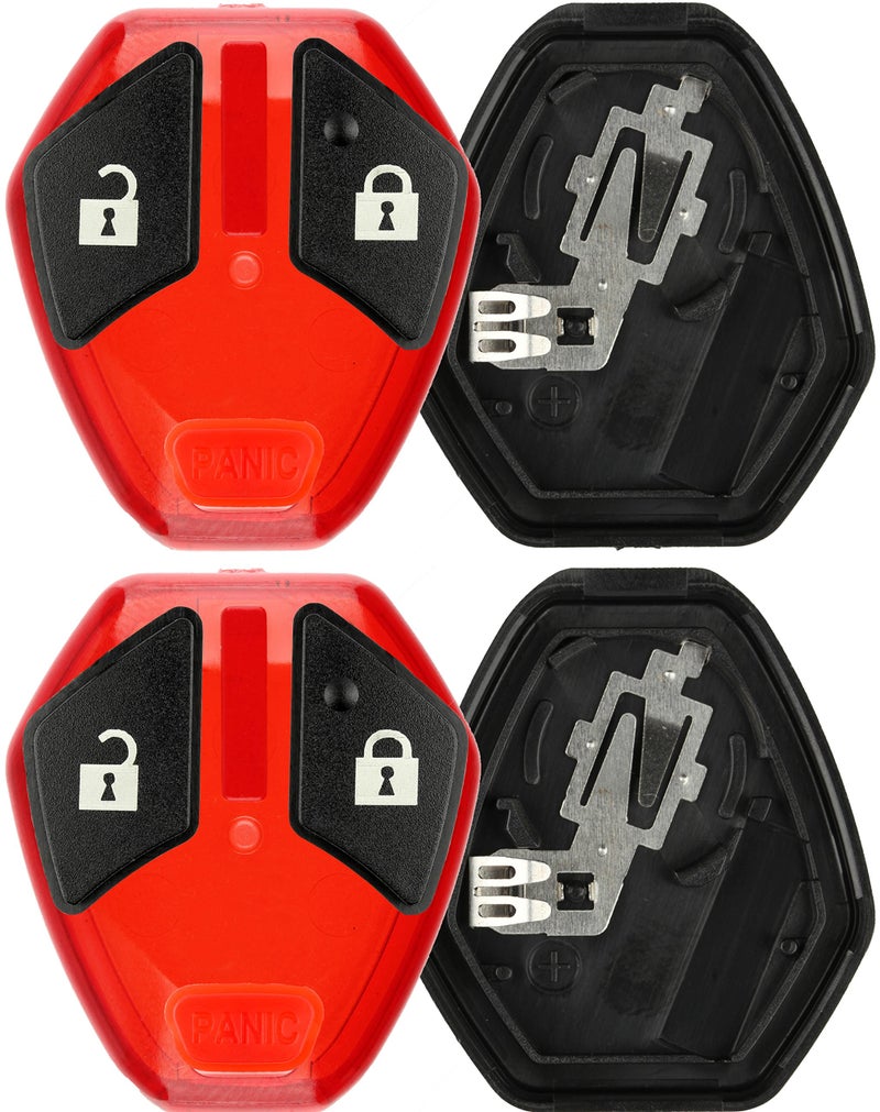 KeylessOption Keyless Entry Remote Uncut Blank Car Key Blade Fob Case Shell Button Pad Outer Cover Repair (Pack of 2) - Image 2