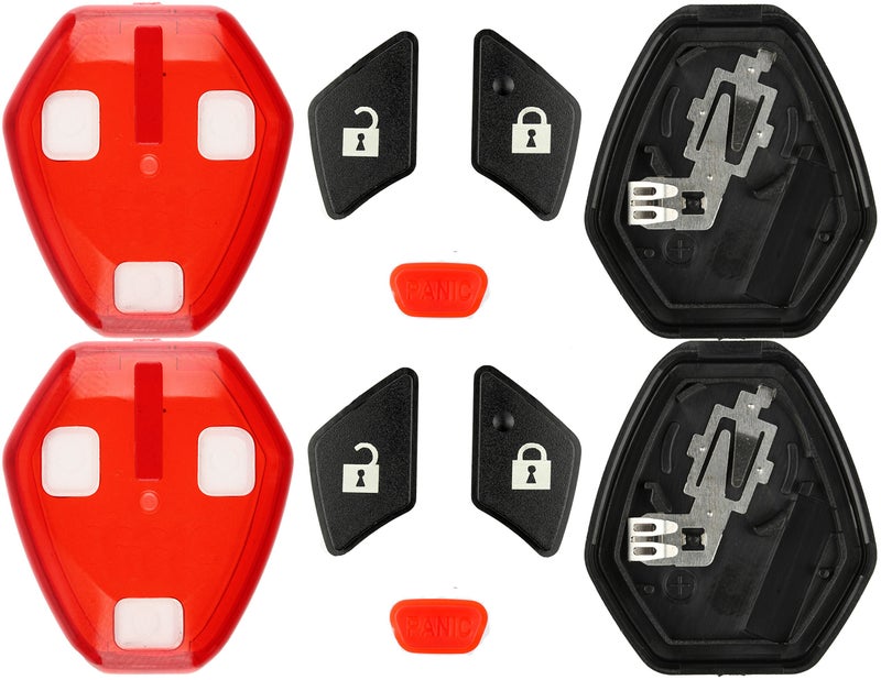 KeylessOption Keyless Entry Remote Uncut Blank Car Key Blade Fob Case Shell Button Pad Outer Cover Repair (Pack of 2) - Image 3