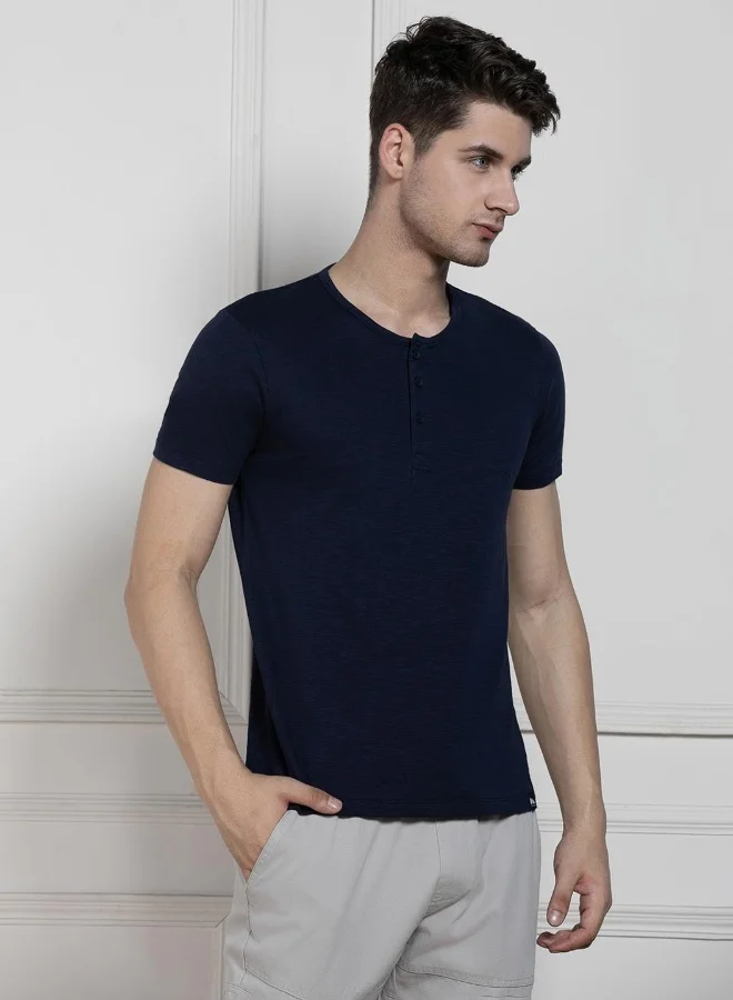 Dennis Lingo Regular Fit Navy Cotton T-Shirt – Classic and Comfortable