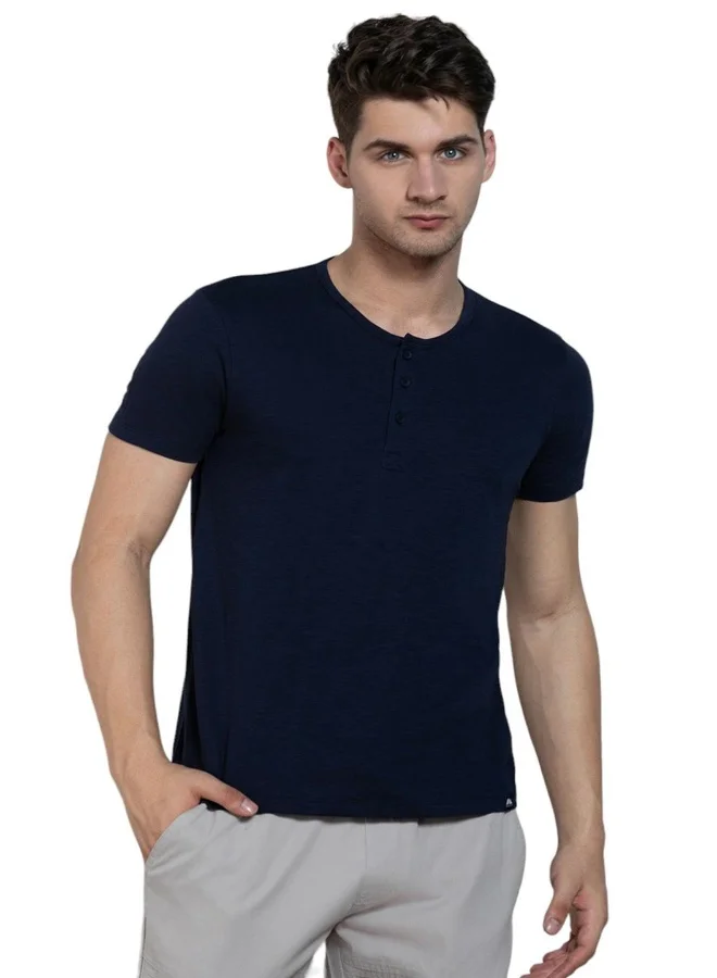 Dennis Lingo Regular Fit Navy Cotton T-Shirt – Classic and Comfortable