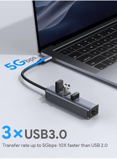 SYOSI USB C to Ethernet Adapter RJ45 to USB C Thunderbolt 3 Type-C Gigabit Ethernet LAN Network Adapter Compatible with MacBook Pro 2021 2020 2019 2018 2017 MacBook Air Dell XPS and More  - Image 3