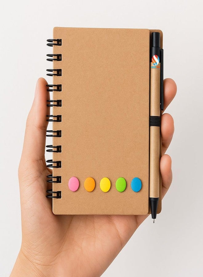 Eshcon India Eshcon Spiro Palm Size Notebook with Pen, Sticky Notes and Page Indicators - Image 1