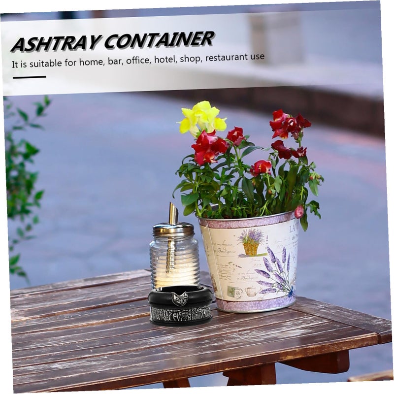 منفضة سجائر خشبية بتفاصيل فضية على الطراز الرجعي لجنوب شرق آسيا لتزيين مكتب المنزل - Image 4