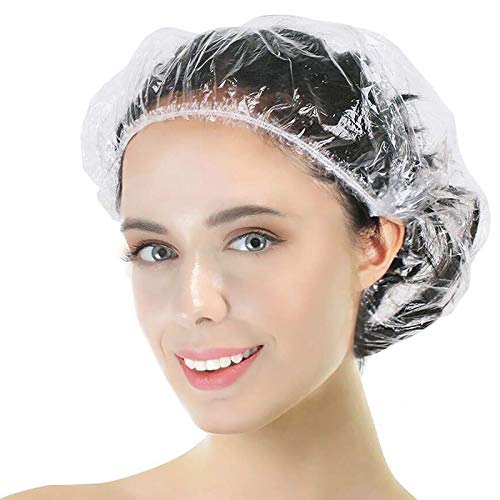 Years calm 30PCS Disposable Shower Caps, Clear Shower Caps for Travel, large Plastic Hair Caps for Women, Home Use, Hotel (30PCS large Size 20.5" - Image 1