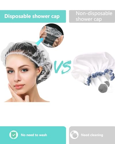 Years calm 30PCS Disposable Shower Caps, Clear Shower Caps for Travel, large Plastic Hair Caps for Women, Home Use, Hotel (30PCS large Size 20.5" - Image 4