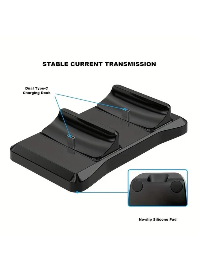 قاعدة شحن سريع مزدوجة من نوع USB-C لجهاز تحكم PS5، قاعدة مدمجة وغير قابلة للانزلاق - Image 3