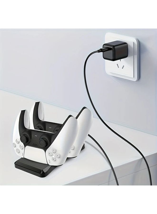 قاعدة شحن سريع مزدوجة من نوع USB-C لجهاز تحكم PS5، قاعدة مدمجة وغير قابلة للانزلاق - Image 5