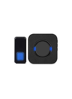 Excefore Wireless Door Bell Cordless Doorbell Waterproof Doorbells for Home Office Apartment Hotel Warehouse Anti-Theft, 1 Receiver & 1 Transmitters (UK Plug, Black)  - Image 1