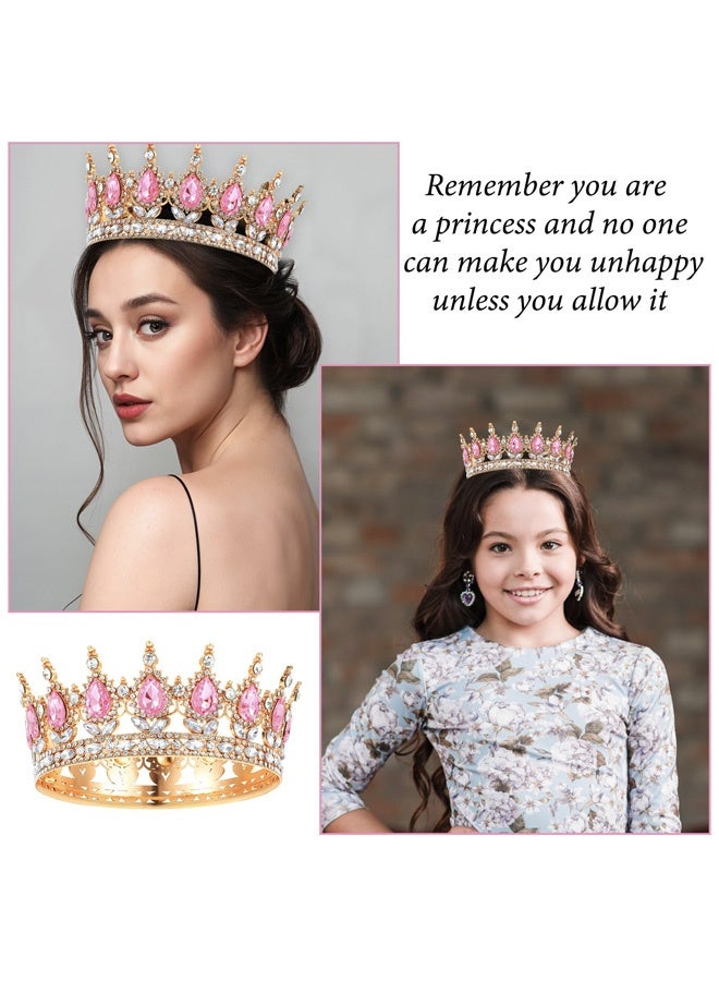 Gold Crown for Women, Queen Crown Rhinestone Wedding Crowns and Tiaras Crystal Bridal Hair Accessories for Princess Party Birthday Costume Photo Props - Image 3