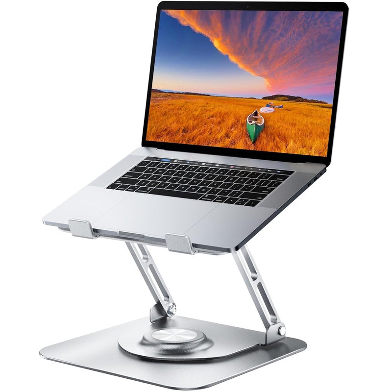 JOYEKY Laptop Stand for Desk Adjustable Foldable 360 Rotating Base Compatible with 1017 Laptops Universal MacBook Dell HP Lenovo Acer Chromebook - Image 1