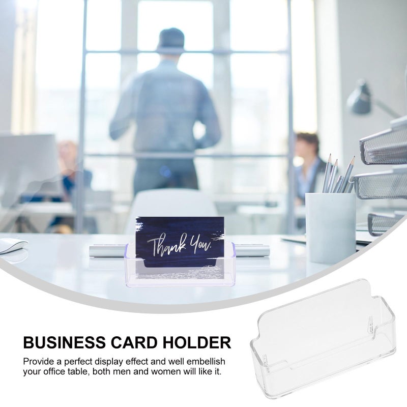 Clear Acrylic Business Card Holder Desktop Organizer Stand 3Pcs Office Desk Display Box - Image 5