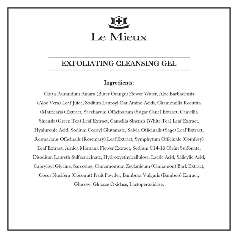 Le Mieux Exfoliating Cleansing Gel - Deep Pore Lactic & Salicylic Acid Face Wash with Hyaluronic Acid & Aloe, Ideal for Oily or Blemish-Prone Skin, No Parabens or Sulfates (6 oz / 180 ml) - Image 2