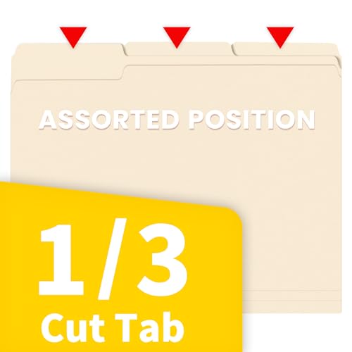 SUNEE Manilla Folders Letter Size (8.5 x 11 inches),100 Per Box, 1/3 Cut Tab for Easy Labeling and Organization, Durable Standard Paper for Home, Office, School Filing - Image 4