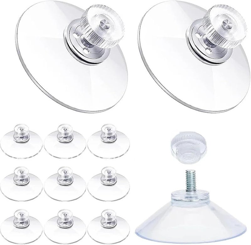 80 قطعة من أكواب الشفط PVC الشفافة 1.61 بوصة حامل قوي لاصق مع صامولة برغي - Image 2