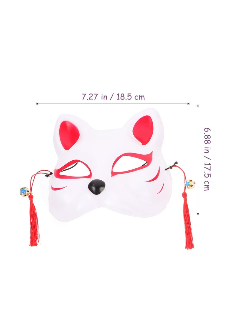 Excefore 4 Pcs Kitsune Fox Half Face Assecories Cosplay Party Supplies - Party Half Face Costume Masks Japanese Style - Foxes Cat Masks - Image 5