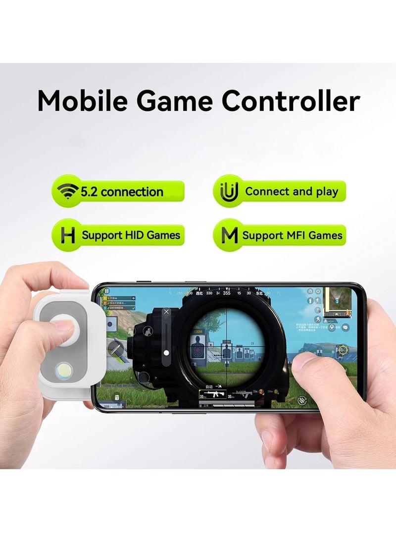 KASTWAVE - Mobile Game Controller Joystick Game Controller Joystick for Android Phone for IOS Phone Gaming Control for Bluetooth 5.2 Type C Charging 4 Keys 4 Modes White - Image 1