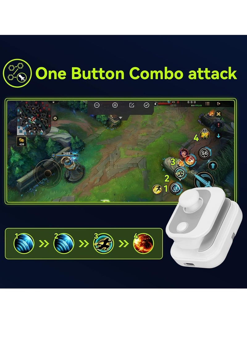 KASTWAVE - Mobile Game Controller Joystick Game Controller Joystick for Android Phone for IOS Phone Gaming Control for Bluetooth 5.2 Type C Charging 4 Keys 4 Modes White - Image 1