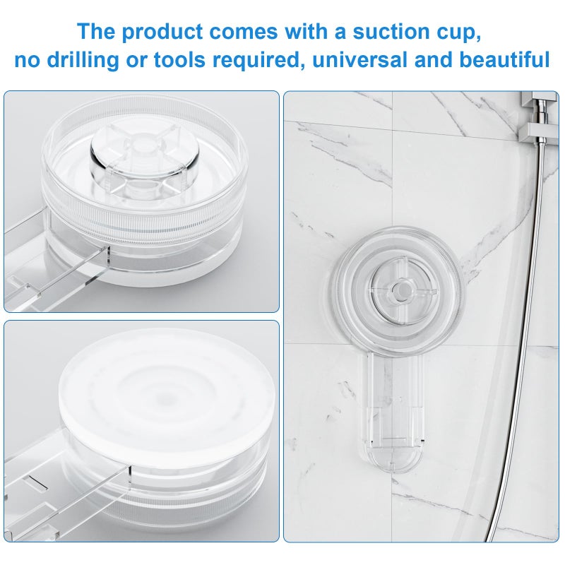 Feptuase Suction Cup Soap Holder  Double Layer Soap Dish  2 Tier No Drilling  Self Draining  Removable  Clear Acrylic Bar Soap Holder  Suitable For Bathroom And Kitchen - Image 4