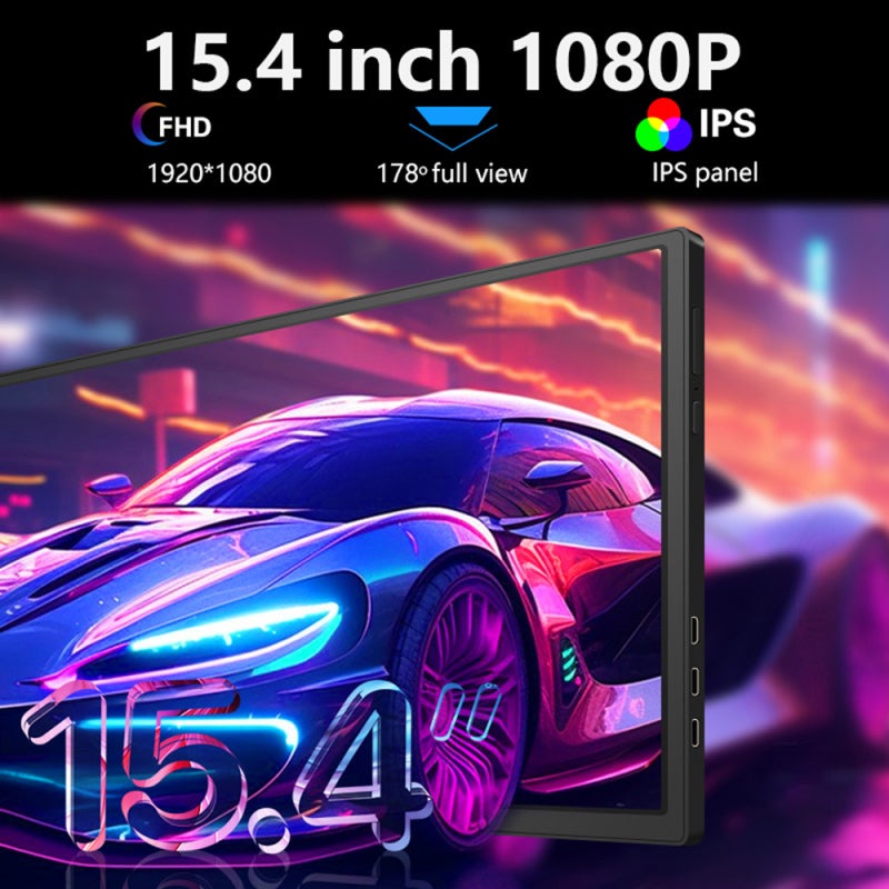 Portable Monitor 14-Inch FHD IPS Dual-Screen Laptop Expansion Monitor - 1920x1080P Extended Display with 180° Rotatable Design for Laptop Workstation - Image 4