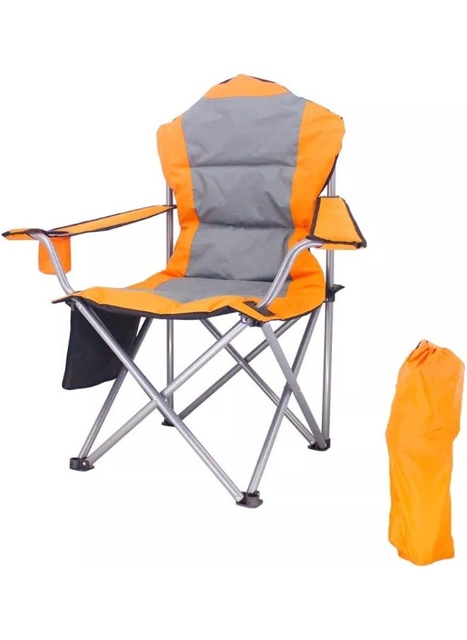 GO2CAMPS Foldable Camping Chair With Cup Holder Heavy Quality (Orange) | Sadu Chair | Foldable Chair | Garden Chair | Fishing Chair | Travel Chair | Picnic Chair And Festival Chair  - Image 2