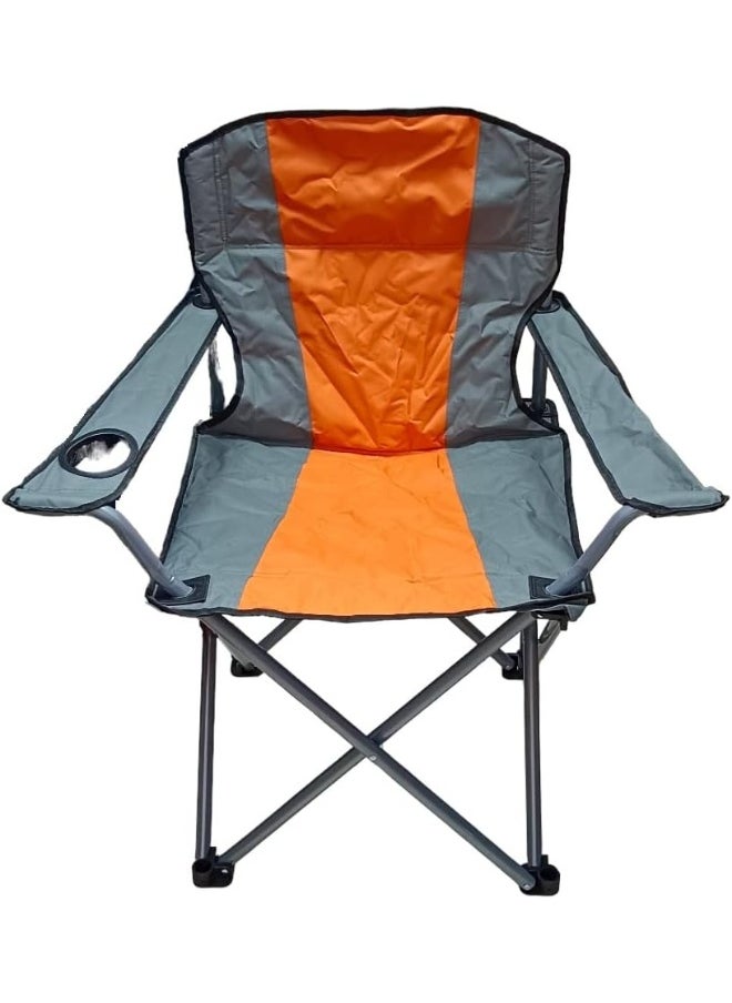 GO2CAMPS Foldable Camping Chair With Cup Holder Heavy Quality (Orange) | Sadu Chair | Foldable Chair | Garden Chair | Fishing Chair | Travel Chair | Picnic Chair And Festival Chair  - Image 1