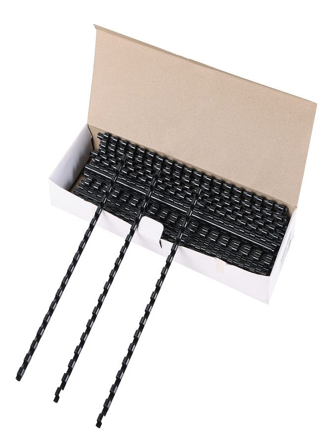 MYFULLY 100 Pack 19 Ring Plastic Comb Binding Spines | 1/4 Inch Diameter, 20 Sheet Capacity, Letter Size, Black Binding Comb (1/4" (20 Sheet Capacity)) - Image 1