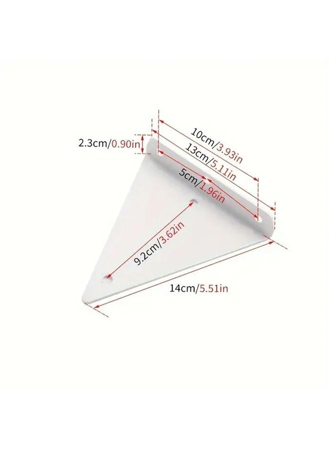 White Heavy Duty Shelf Bracket 2 Pack Wall Mounted 85x100mm Triangle - Image 4