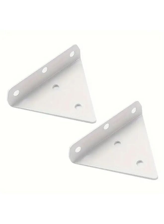 White Heavy Duty Shelf Bracket 2 Pack Wall Mounted 85x100mm Triangle - Image 1