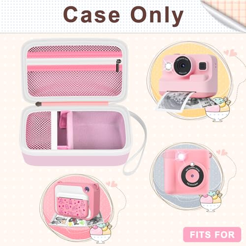 Grapsa Camera Case Compatible with DYLANTO for ESOXOFFORE for YTETCN for DUDUDRAGON for GKTZ for Dafotil Instant Print Camer, Kids Camera Storage Holder Organizer for Accessories (Box Only)-Pink - Image 2