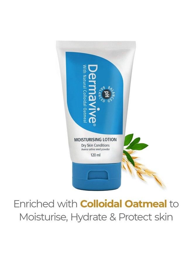 Dermavive Moisturising Lotion ; Ph Balanced Nongreasy And Fastabsorbing With Natural Colloidal Oatmeal For Dry Skin 120Ml (Pack Of 1)  - Image 5