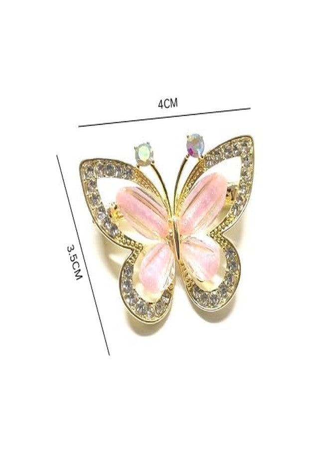 ZUGAD Bridal Butterfly Brooch Pin for Women Vibrant Multicolor Rhinestone Saree Brooch in Metal Enamel Elegant Dress Accessory for Scarf, Wedding, Party, Formal & Ethnic Wear (1PCS) (Multicolor) - Image 2