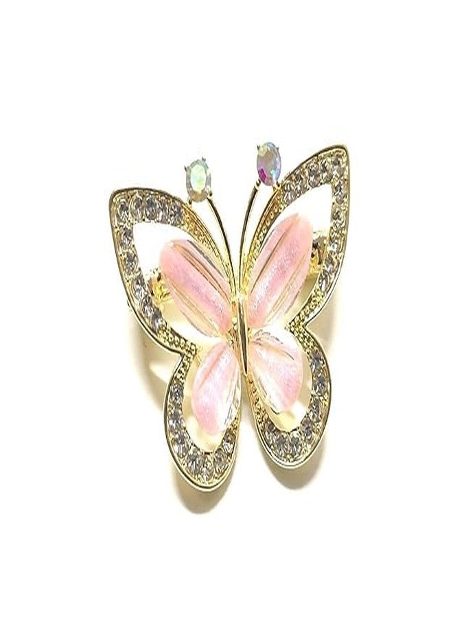 ZUGAD Bridal Butterfly Brooch Pin for Women Vibrant Multicolor Rhinestone Saree Brooch in Metal Enamel Elegant Dress Accessory for Scarf, Wedding, Party, Formal & Ethnic Wear (1PCS) (Multicolor) - Image 1