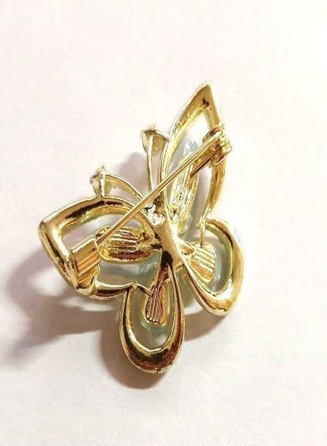 ZUGAD Bridal Butterfly Brooch Pin for Women Vibrant Multicolor Rhinestone Saree Brooch in Metal Enamel Elegant Dress Accessory for Scarf, Wedding, Party, Formal & Ethnic Wear (1PCS) (Multicolor) - Image 3