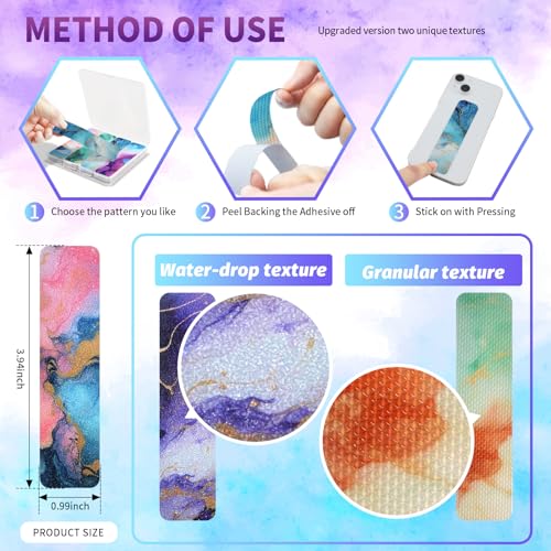 TOEMUR 48 Pieces Anxiety Sensory Stickers with Storage Box - Calming Strips with 2 Textured Stickers for Adults Desk Fidget - Teacher Must Haves (Marble) - Image 2