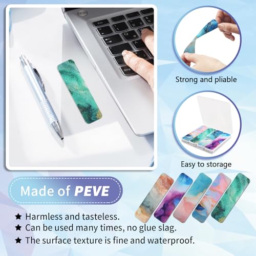TOEMUR 48 Pieces Anxiety Sensory Stickers with Storage Box - Calming Strips with 2 Textured Stickers for Adults Desk Fidget - Teacher Must Haves (Marble) - Image 4