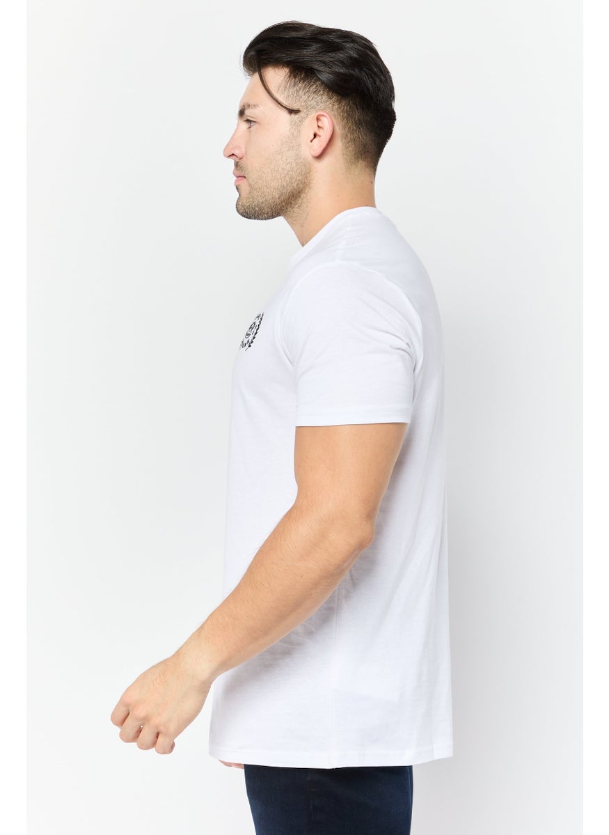 Paul Frank - Men Crew Neck Short Sleeves Brand Logo T-Shirt, White - Image 1